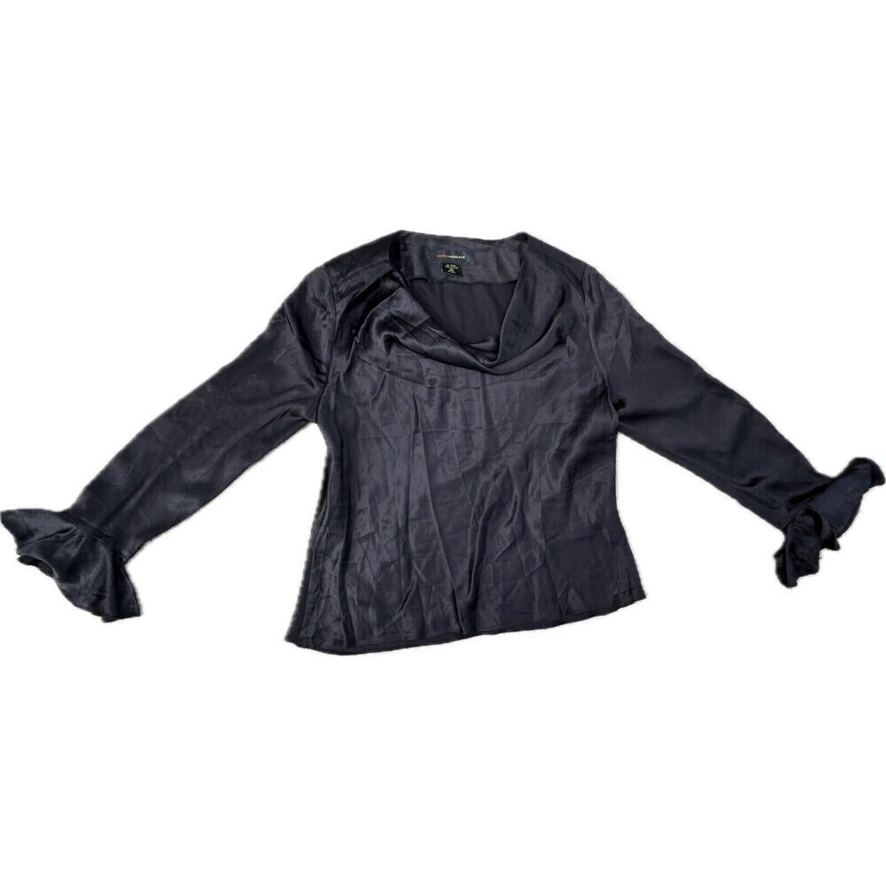 Harris Wallace Black Silk Long Sleeve 100% Silk